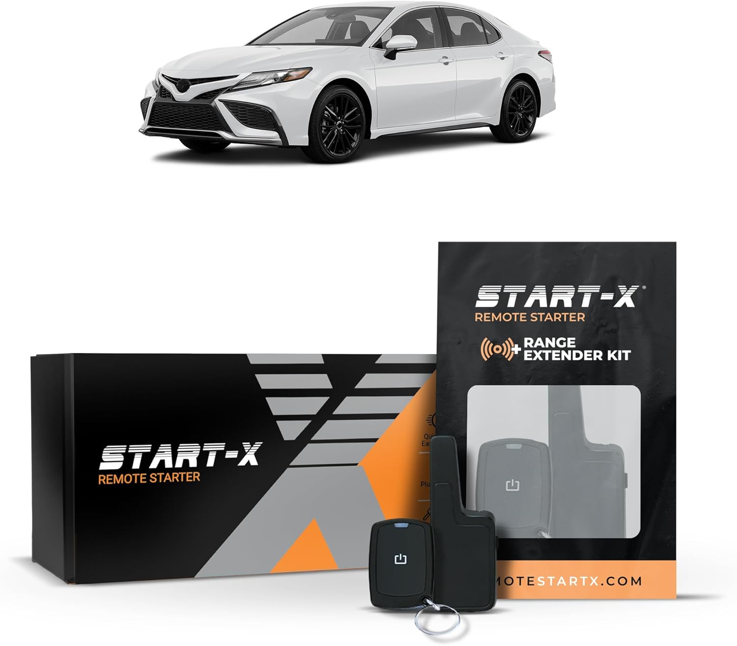 Start-X Remote Starter Kit + 2000ft 1 Way Range Extender for Toyota Camry Hybrid (2018, 2019, 2020, 2021, 2022) Vehicles with Push-to-Start Ignition