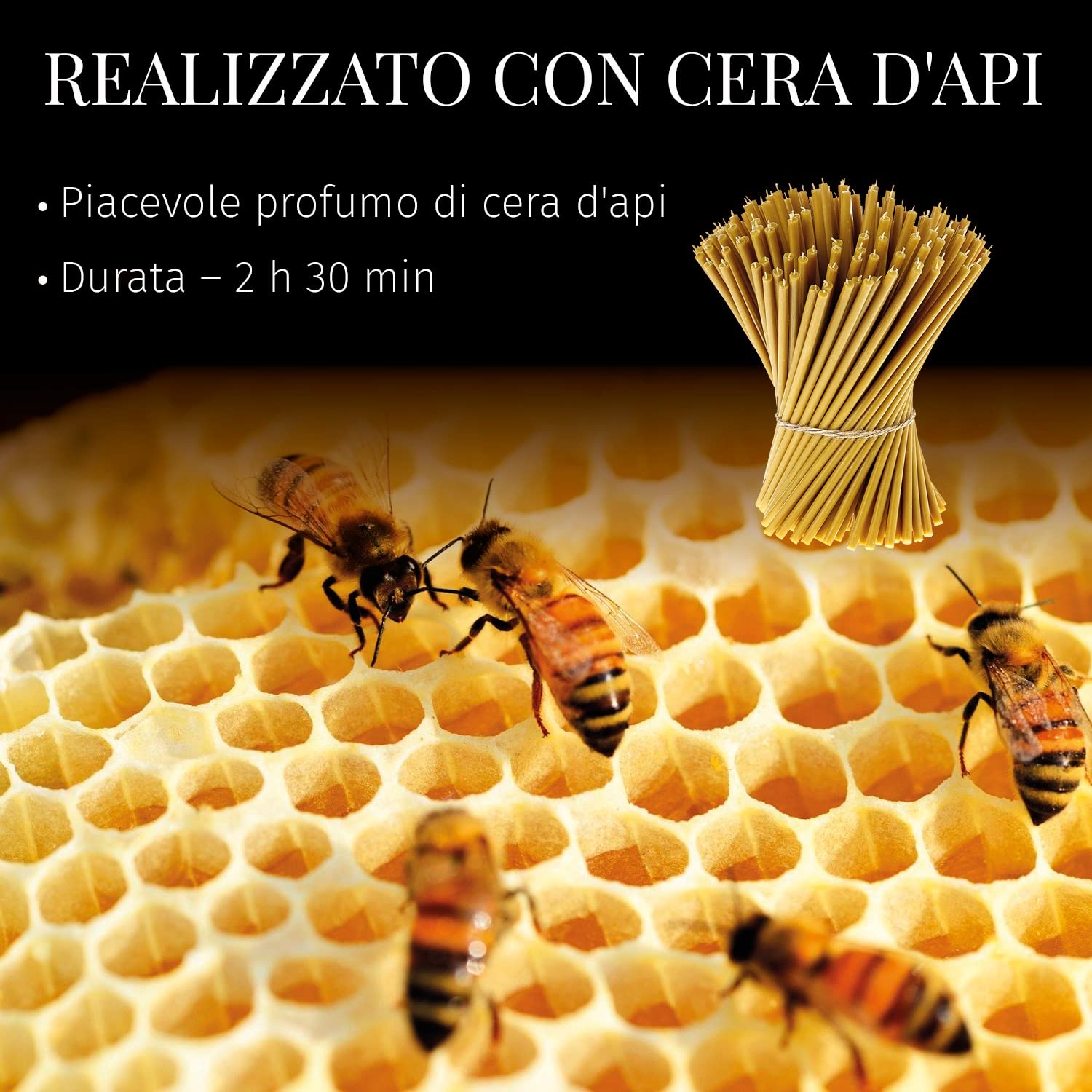 Danilovo Candele Profumate in Pura Cera d’Api – Candele Chiesa Ortodossa per Preghiere, Natale, Lunghe, Morbide, N30, Altezza 29,5 centimetri, 100 pz