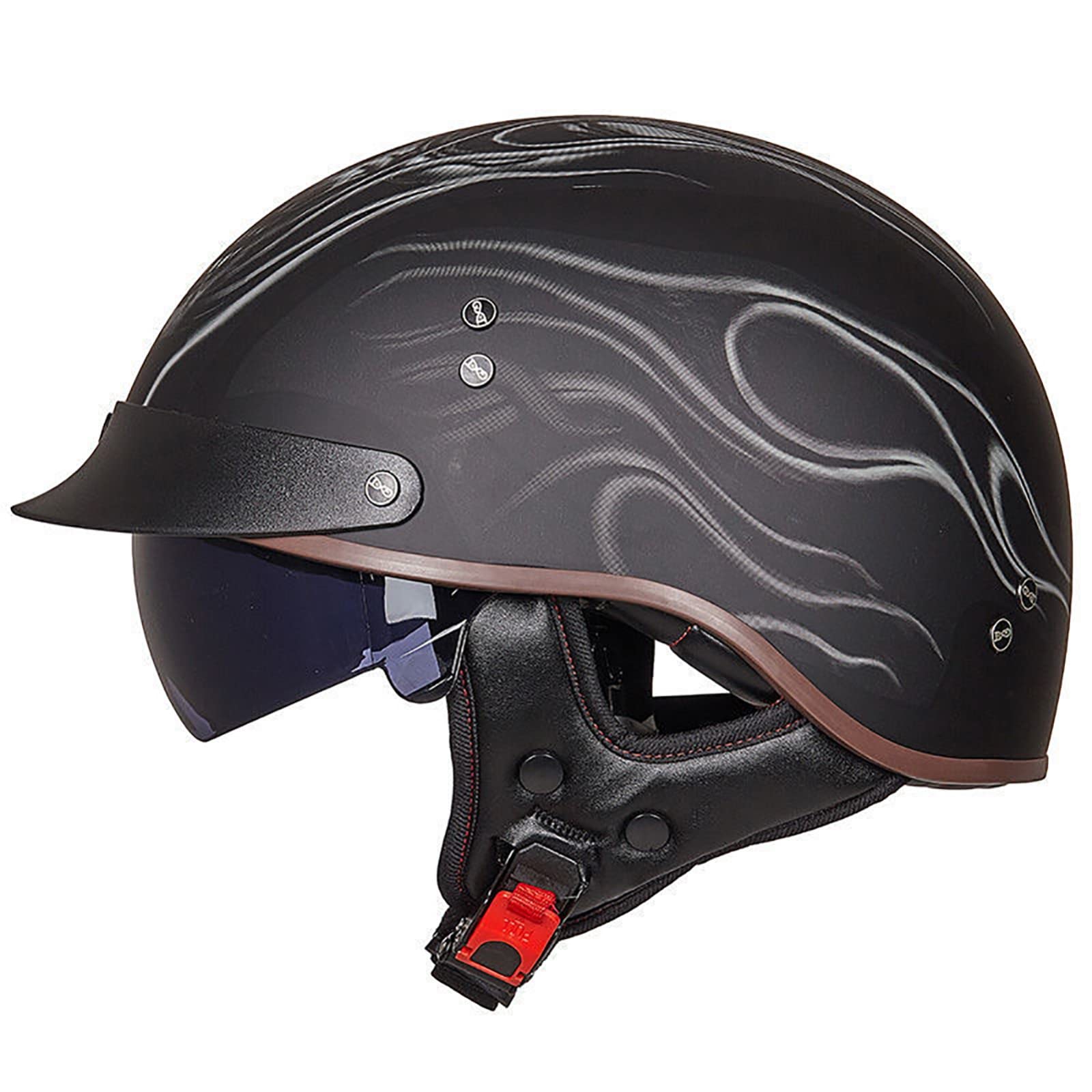 Vintage Motorhelm Van Leer, Retro Vintage Scooter, Halve Helm, Leren Vintage Motorhelm Van Leer, Retro Vintage Scooter, Halve Helm, Leren