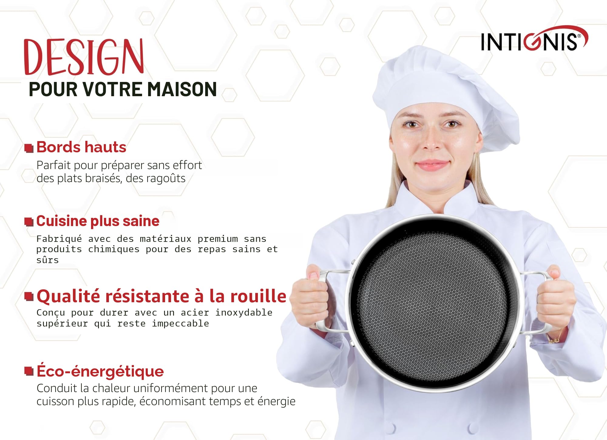 Casserole Inox Induction 24 cm 5 L Avec Couvercle En Verre – Faitout En Acier Inoxydable Antiadhésif Anti-Rayures Sans PFOA Compatible Tous Feux Et Four