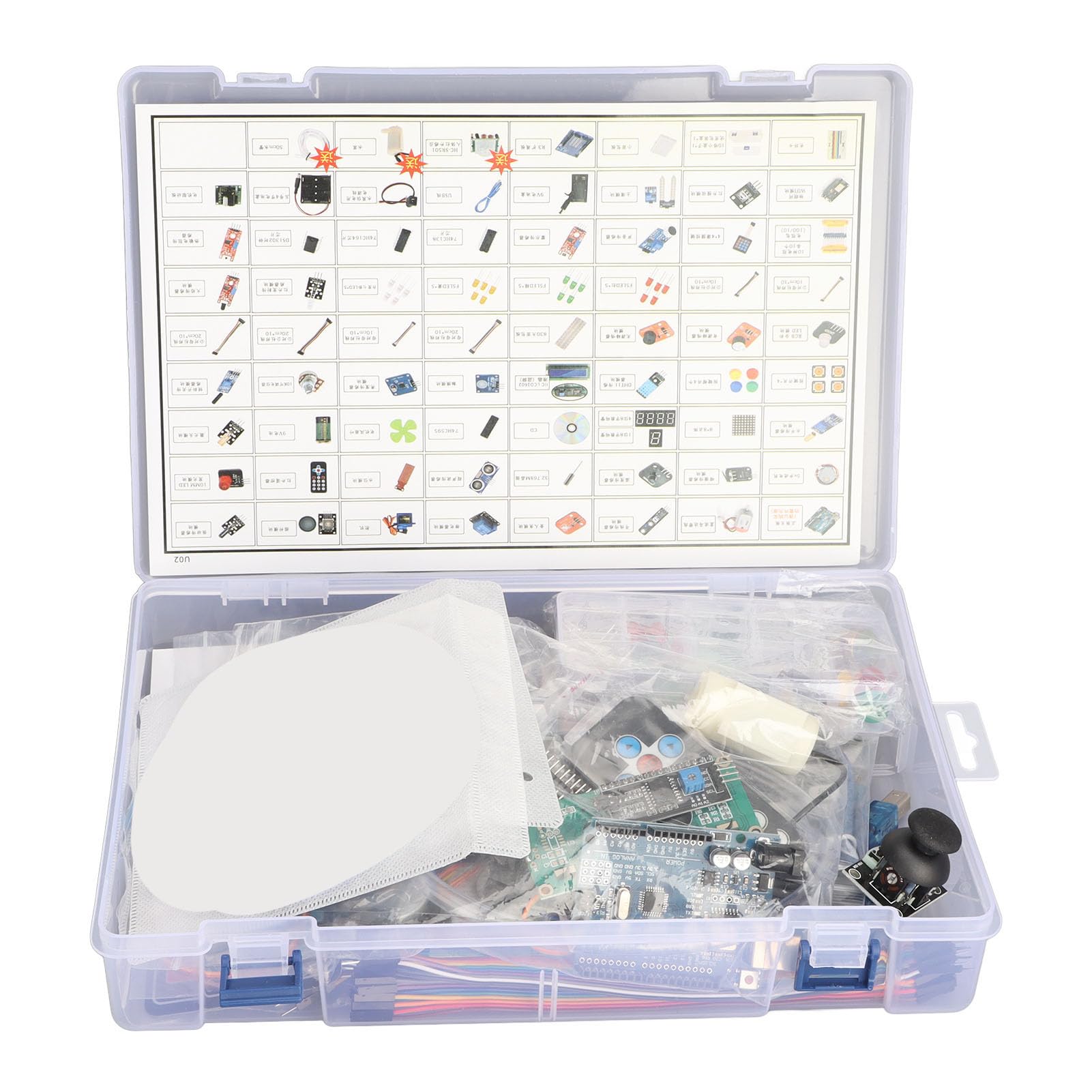 Kit Scheda di Sviluppo Starter Kit Sensore Scheda Madre ABS con Programmazione Scratch Set di Apprendimento IoT Portatile per Studenti Principianti e Creatori