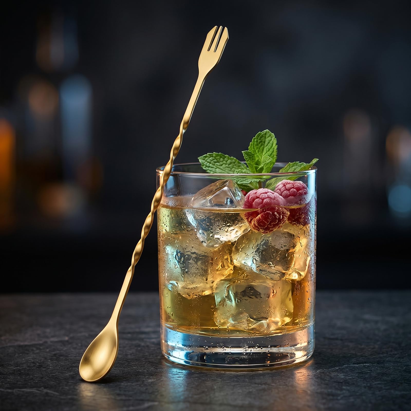 6 łyżek barowych, łyżki do mieszania koktajli, 26 cm długości, łyżki do koktajli ze stali nierdzewnej, dla barmanów i początkujących barmanów do miksowania i przechowywania napojów
