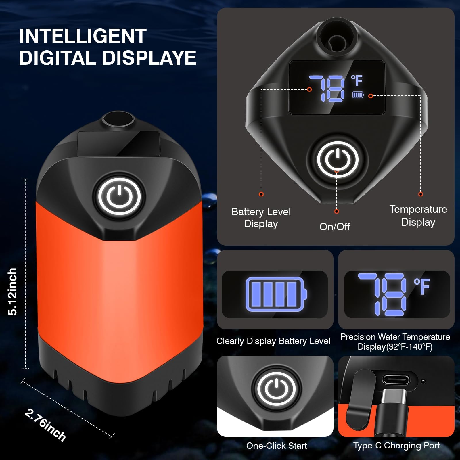 Doccia portatile per il campeggio, 7800mAh ricaricabile campeggio doccia