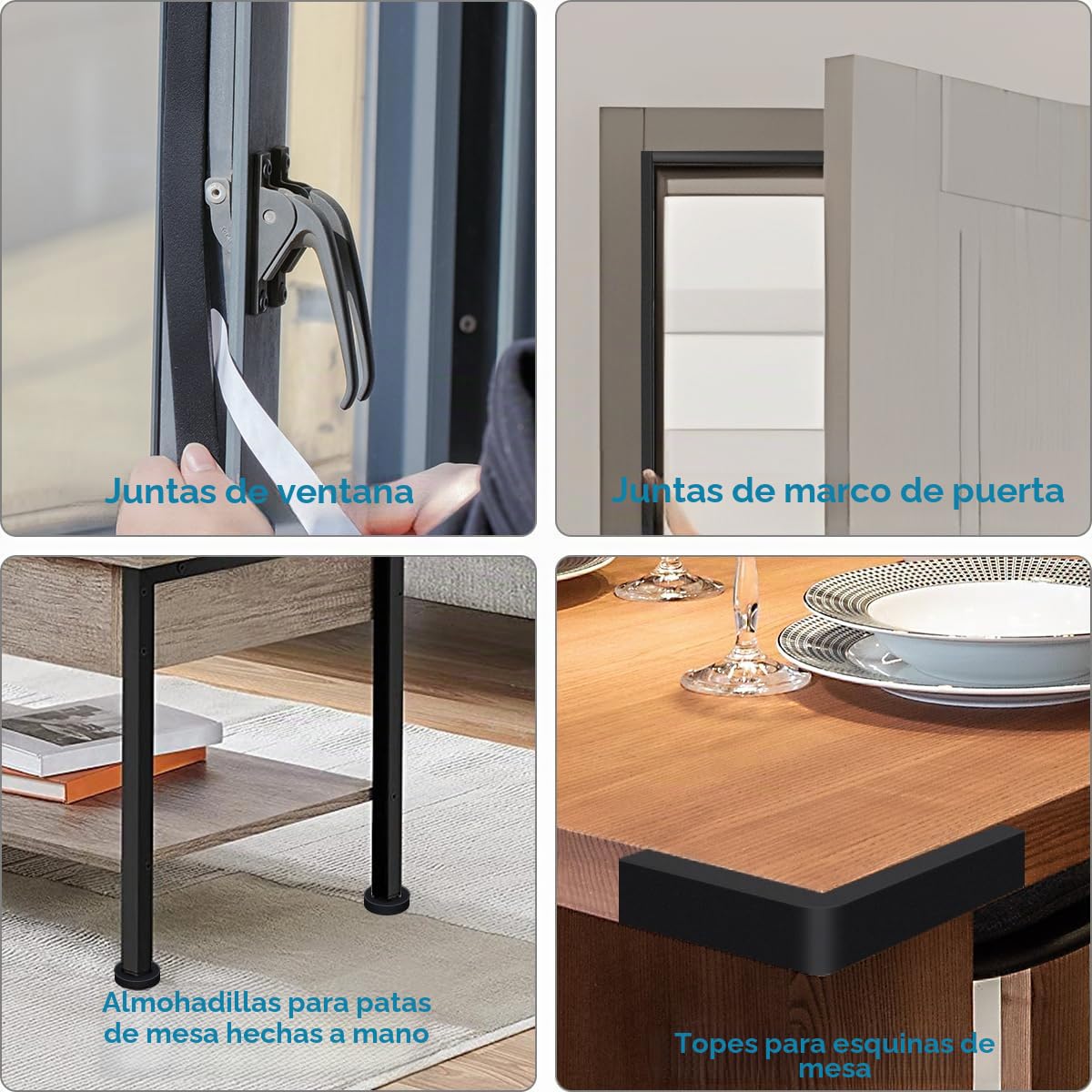 Cinta adhesiva de espuma autoadhesiva 25 mm (ancho) x 20 mm (profundidad), cinta aislante para puertas y ventanas, anticolisión, insonorización, resistente a la intemperie, ongitud total 5 m