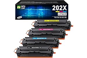 202X Toner Cartridges - High Yield 4-Pack Compatible Replacement for HP 202X...