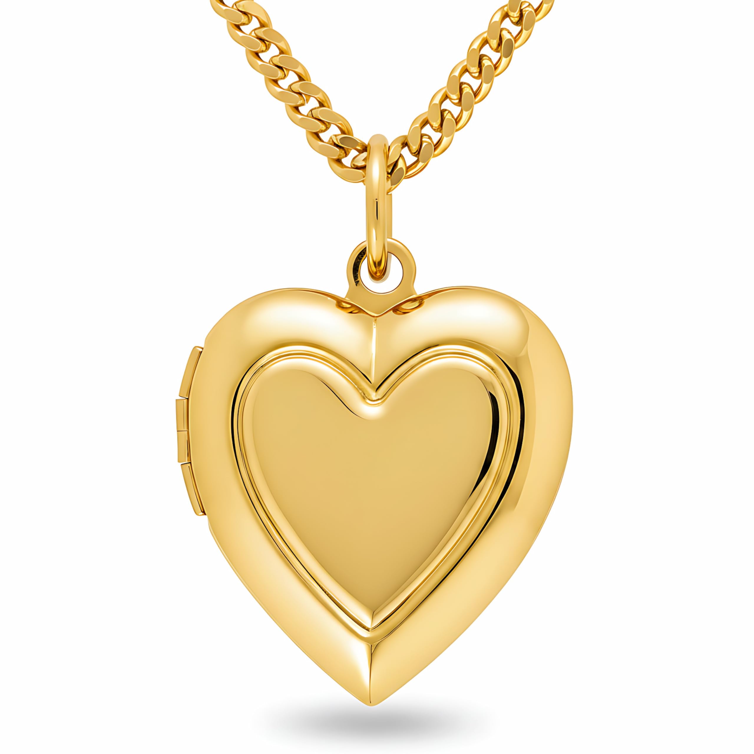 Locket Necklace [ Inlaid Heart Gold Locket ] Up to 20X More 24k Plating Than Other Photo Lockets - Heart Locket for Women Girls and Kids with Free Lifetime Guarantee-image-45