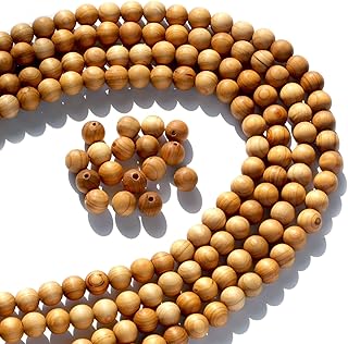 320PCS 8mm Natural Wood Beads Thuja for Making Mala Beads Bracelet Necklace Jewelry DIY Has Pine Fragrance Cedar