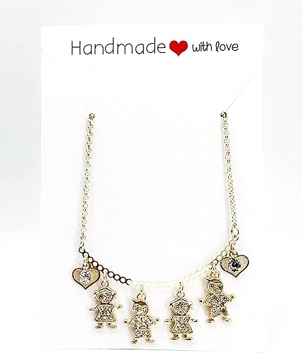Miniatura 31 de SIFRIMANIA Personalized Children's Charm Choker Necklace, Boys or Girls Customizable Pendants, Growing Family Jewelry for Women