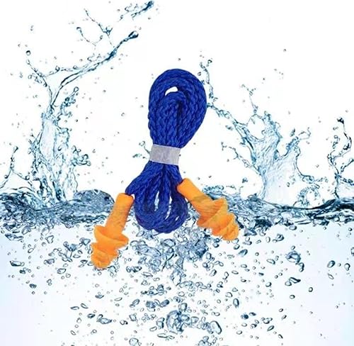 Miniatura 6 de 5 pares de tapones para los oídos con cable, tapones para los oídos reutilizables de silicona con cordón para los oídos, cancelación de ruido del