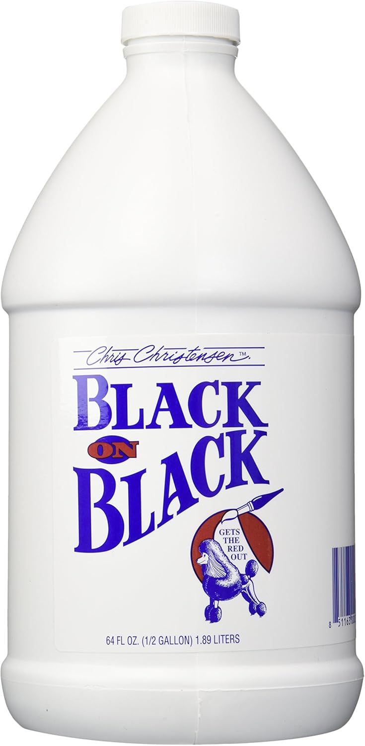 Chris Christensen Black on Black Color Revitalizing Dog Shampoo, Groom Like a Professional, Restores Black Coats, Not a Dye, Lasts up to 4 Weeks, Made in the USA, 64 oz