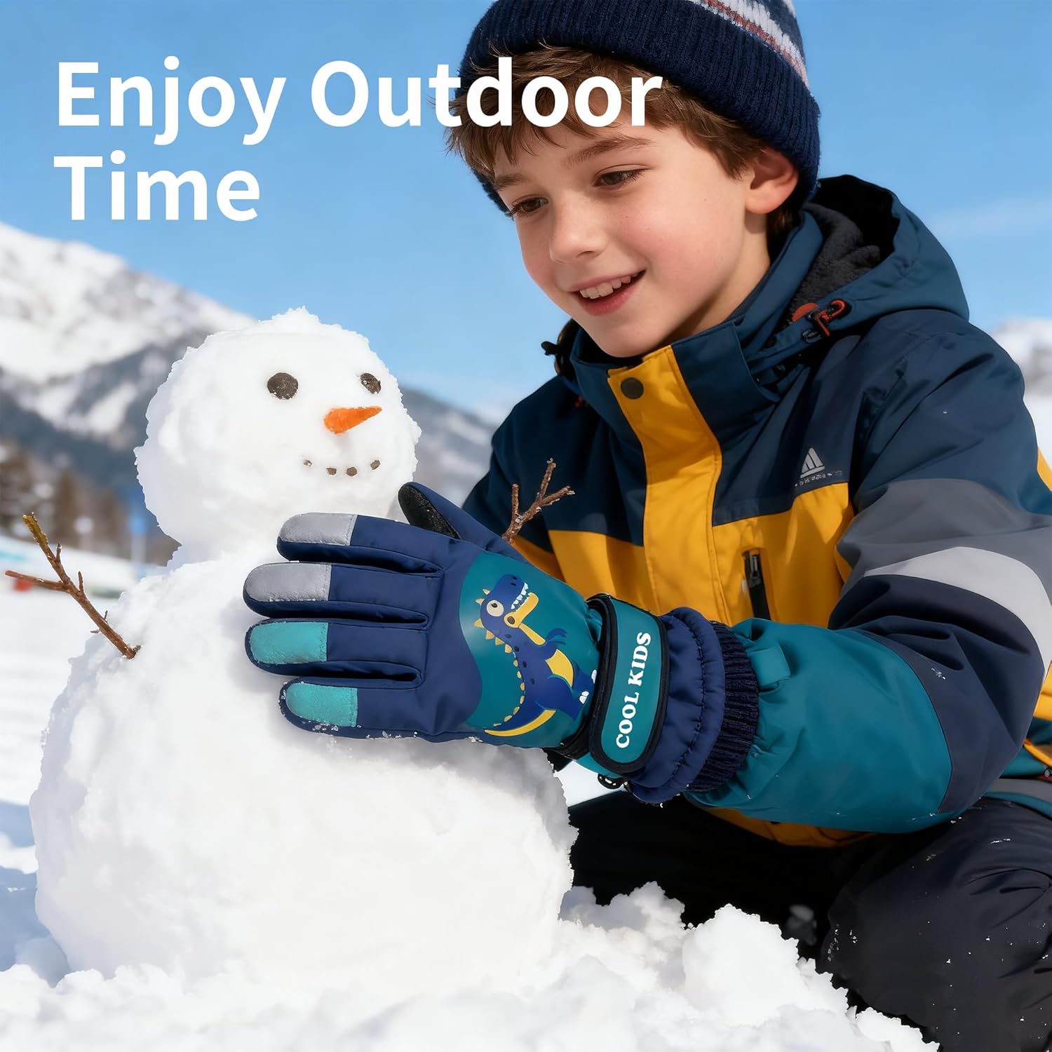 Kids Winter Snow Ski Gloves, Waterproof Cold Weather Insulated Outdoor Snowboard Gloves for Toddler Boys 3-11Y - Image 5