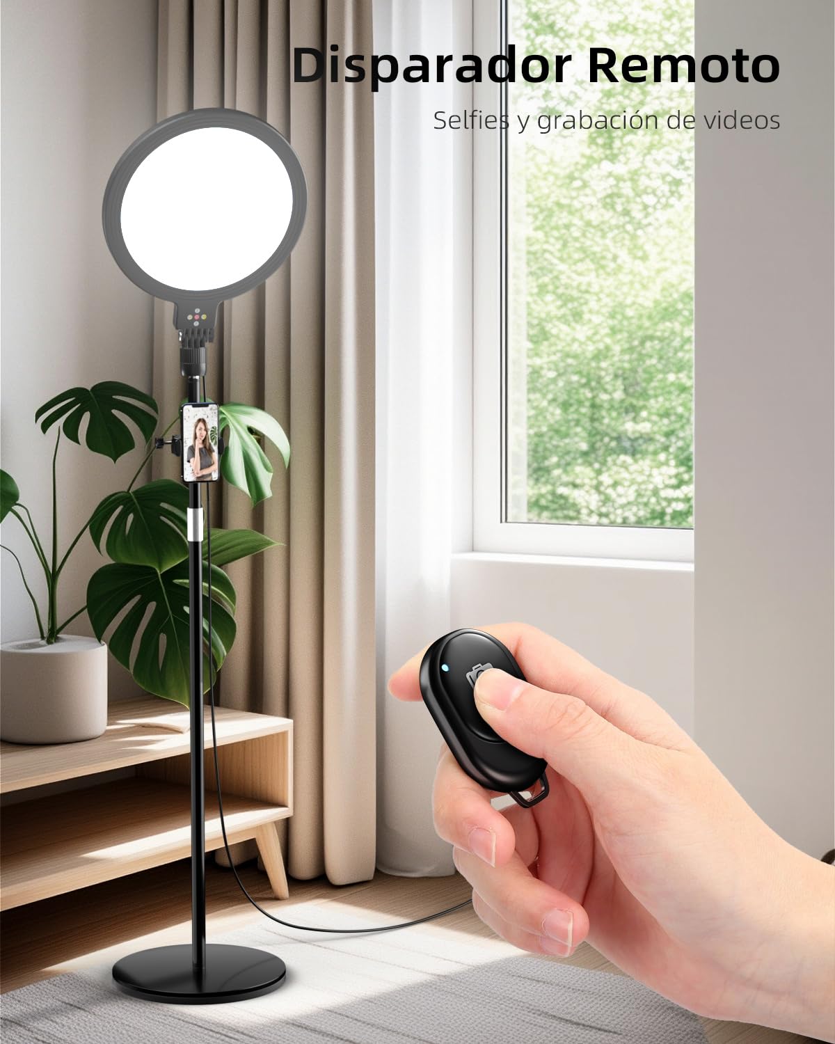 Anillo de luz grande con soporte de luz de 165 cm, 6500 K, luz de anillo profesional de pantalla completa para selfie, fotografía de vídeo de estudio, TikTok, YouTube, transmisión en vivo