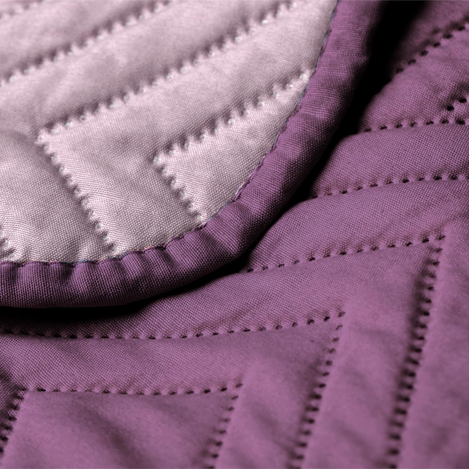 AmeliaHome Colcha de Color Morado Lila 170 x 270 cm, Colcha Doble Cara Ultrasonic Acolchado poliéster Softa