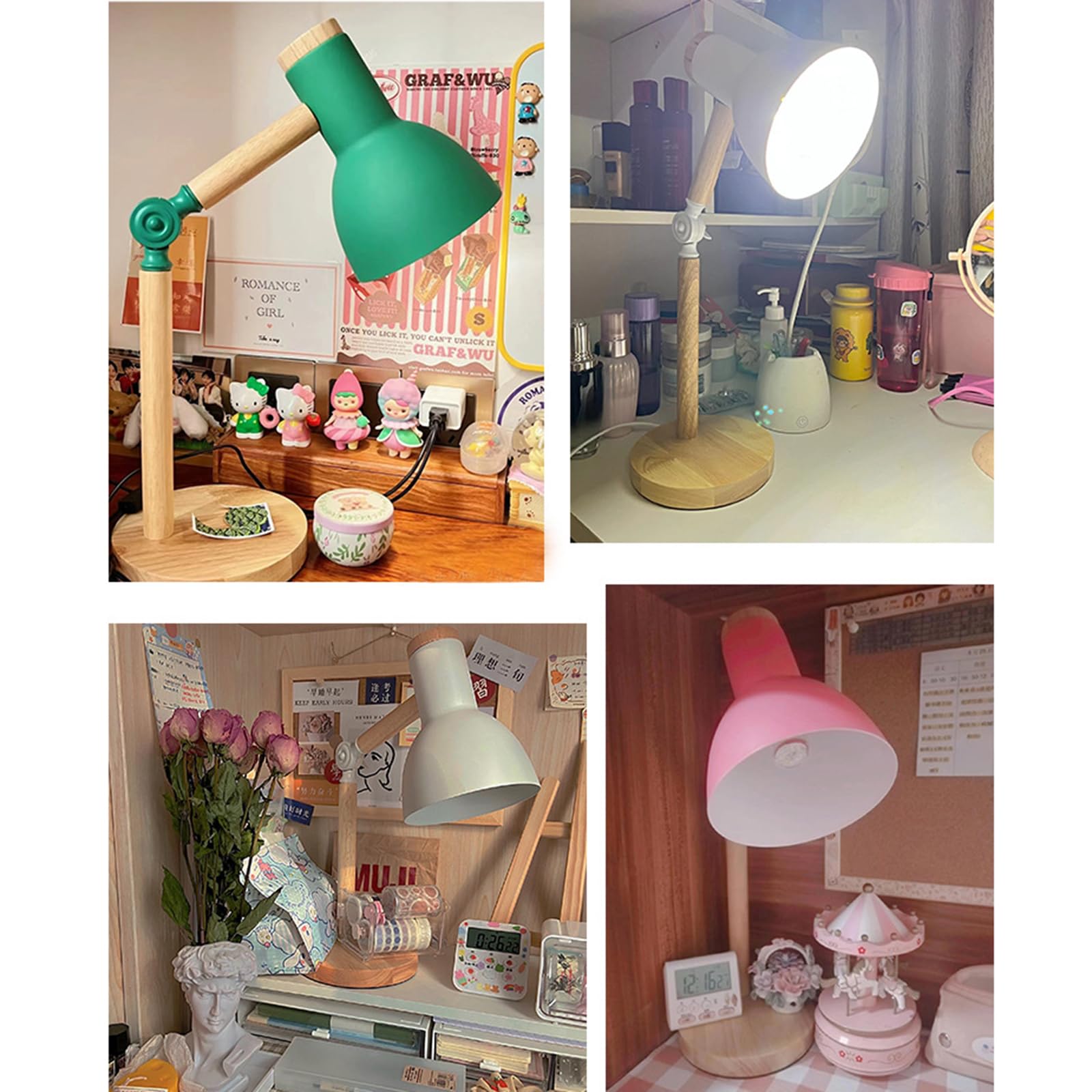 Lampada da tavolo in legno regolabile per bambini,per