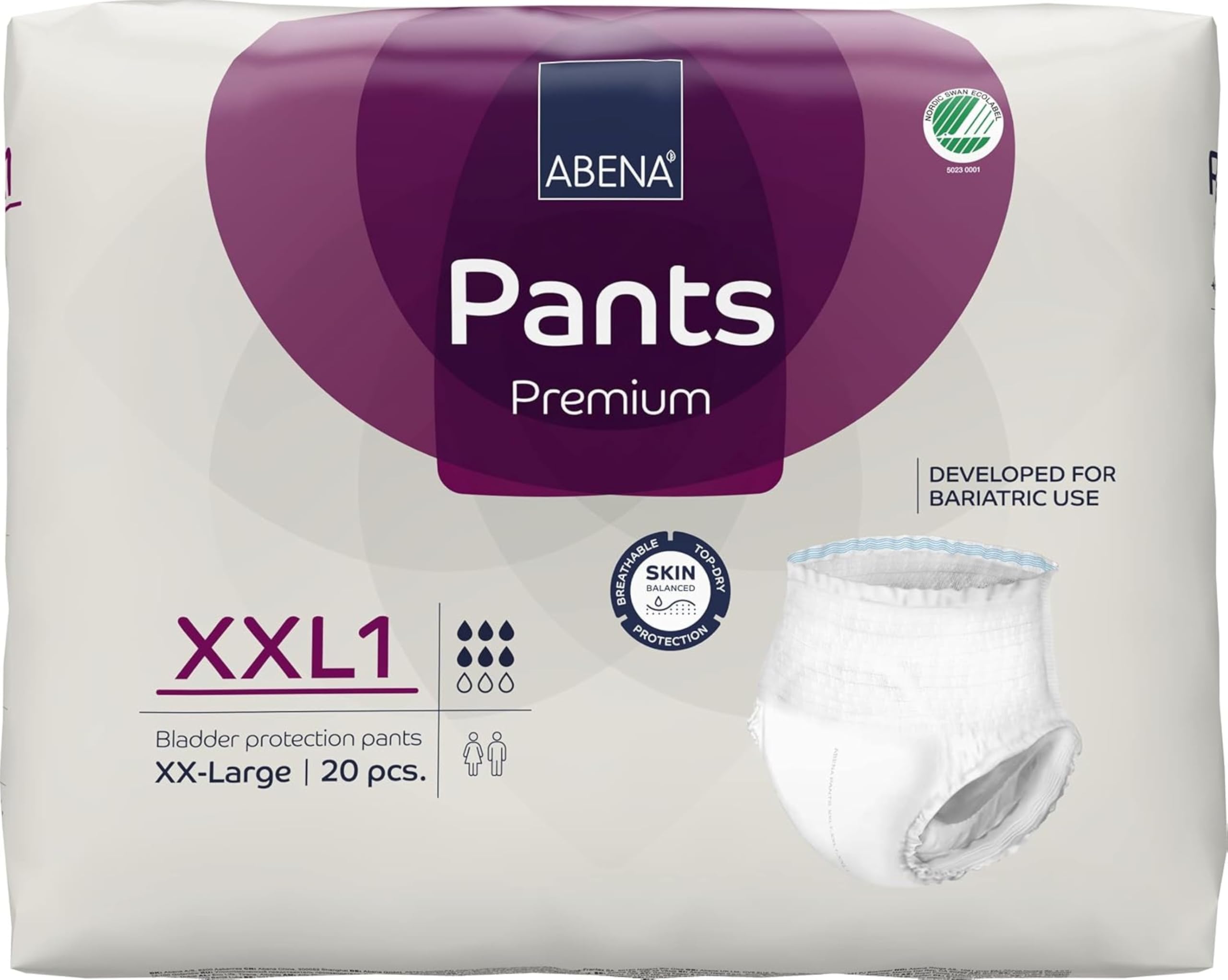 Pants XXL1 Incontinence Pants, Large Capacity Incontinence Pants for Men and Women, Breathable and Comfortable with Fast Absorption, Discreet Incontinence Pads, 60-80" Waist, 1450ml, 20PK