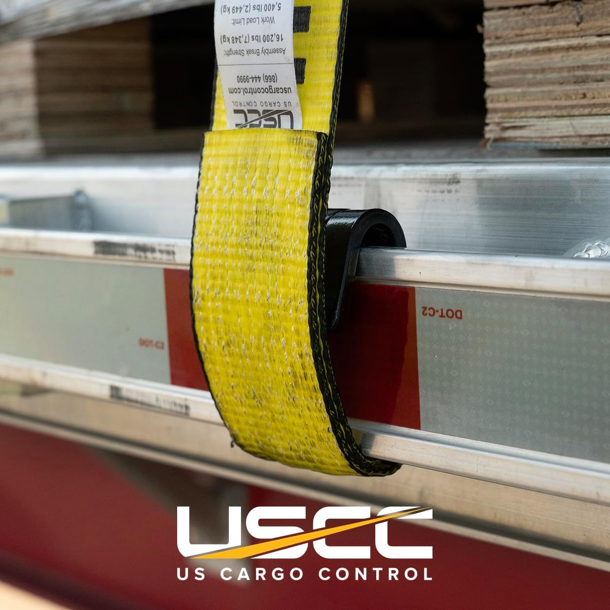 US Cargo Control 3 Inch x 30 Foot Yellow Replacement Winch Strap with Flat Hook 2 Pack