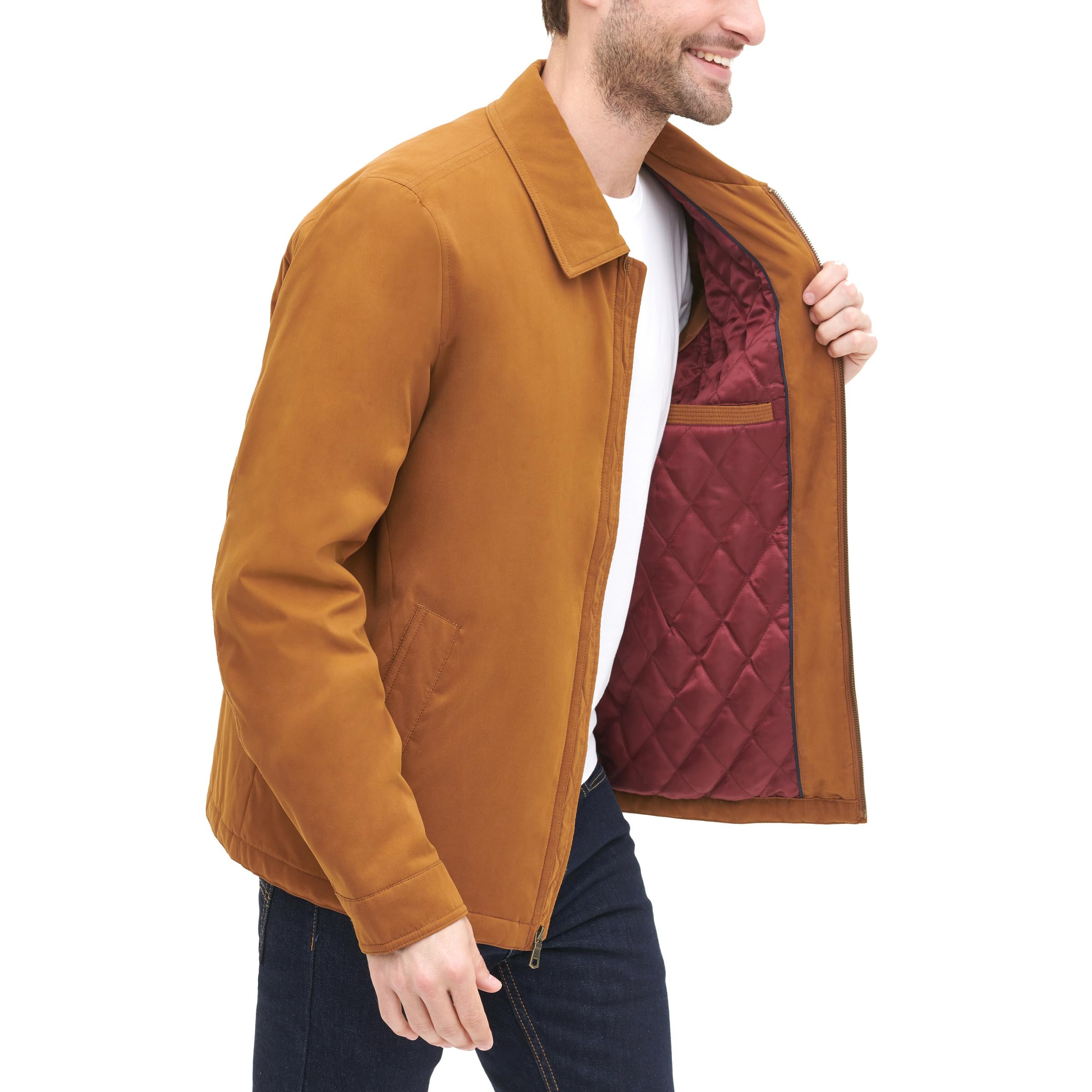 Tommy Hilfiger Leichte Herren-Golfjacke aus Microtwill (Standard und Big & Tall), Vicuna Brown Filled, 3XL – Ansicht 3
