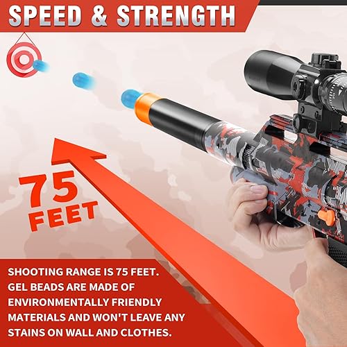 Miniatura 3 de Pistola de juguete de bolas de gel para niños, lanzador de bolas de salpicaduras Eletric con más de 50000 cuentas de agua, juguetes para exteriores,