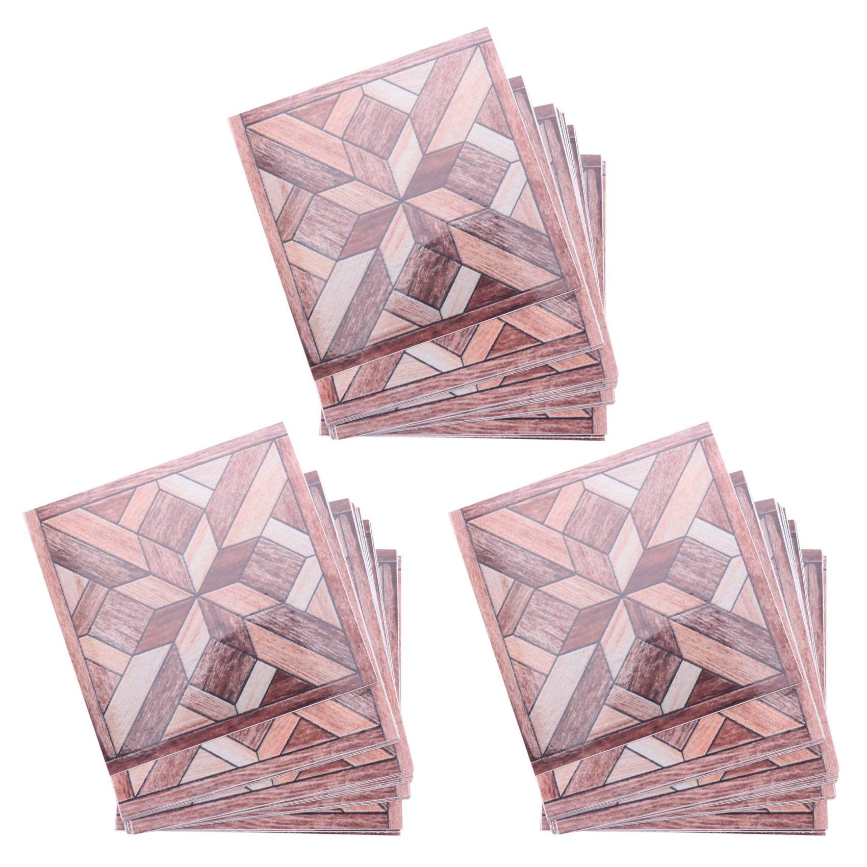 Hndhbfgrt 60Pcs Wood Grain Pattern Tile Sticker Self Adhesive Tiles Art Diagonal 3D Floor Sticker for Bathroom Kitchen Decor