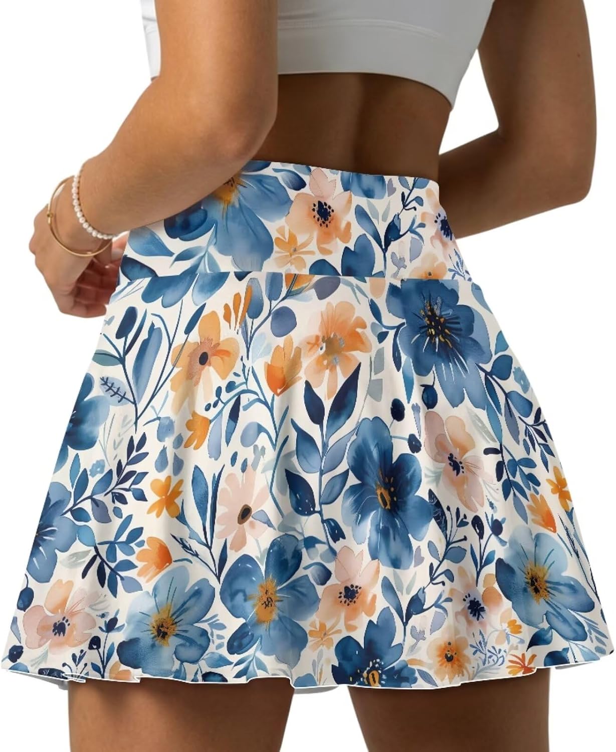 High Waisted Athletic Skort for Women, Pockets Built-in Shorts Lightweight Stretch Skirt for Tennis Golf Casual Wear