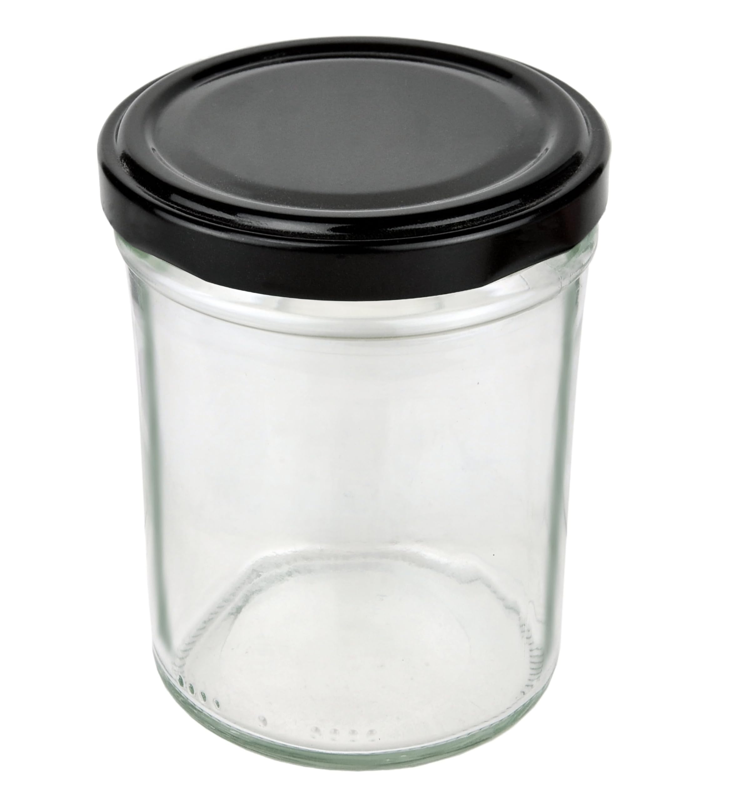 MamboCat Set 50 pots hauts Contenu 230 ml avec couvercle noir To 66, livre de recettes inclus Diamant Gelierzauber Idéal comme pot de confiture ou de conserve