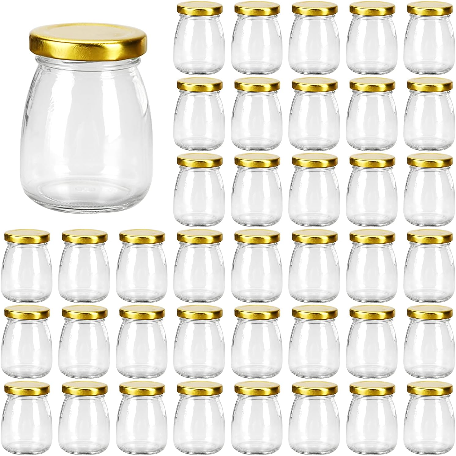 Small Glass Pudding / Yogurt Container With Airtight Lids