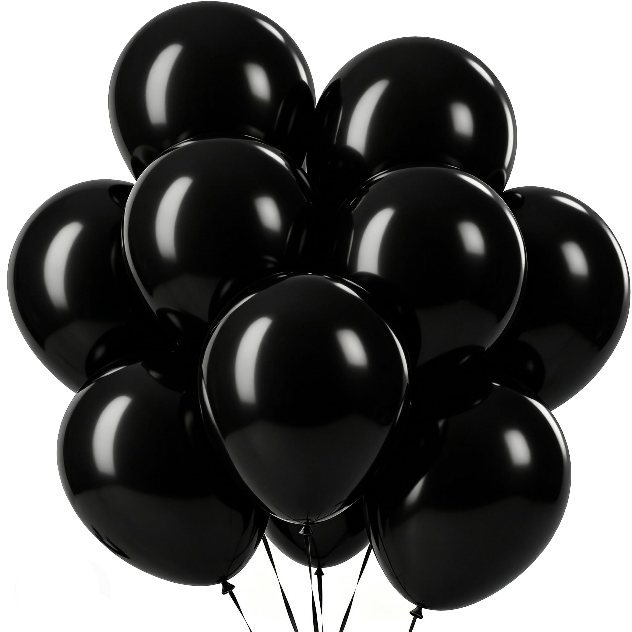 Black Balloons - 60Pcs Black Birthday Party Latex Balloons Helium Balloons