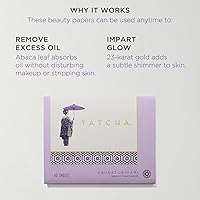 Vista 3 de Tatcha Aburatorigami Blotting Papers: 100% Natural Abaca Leaf & Gold Flakes Absorb Excess Oil (40 Pack)