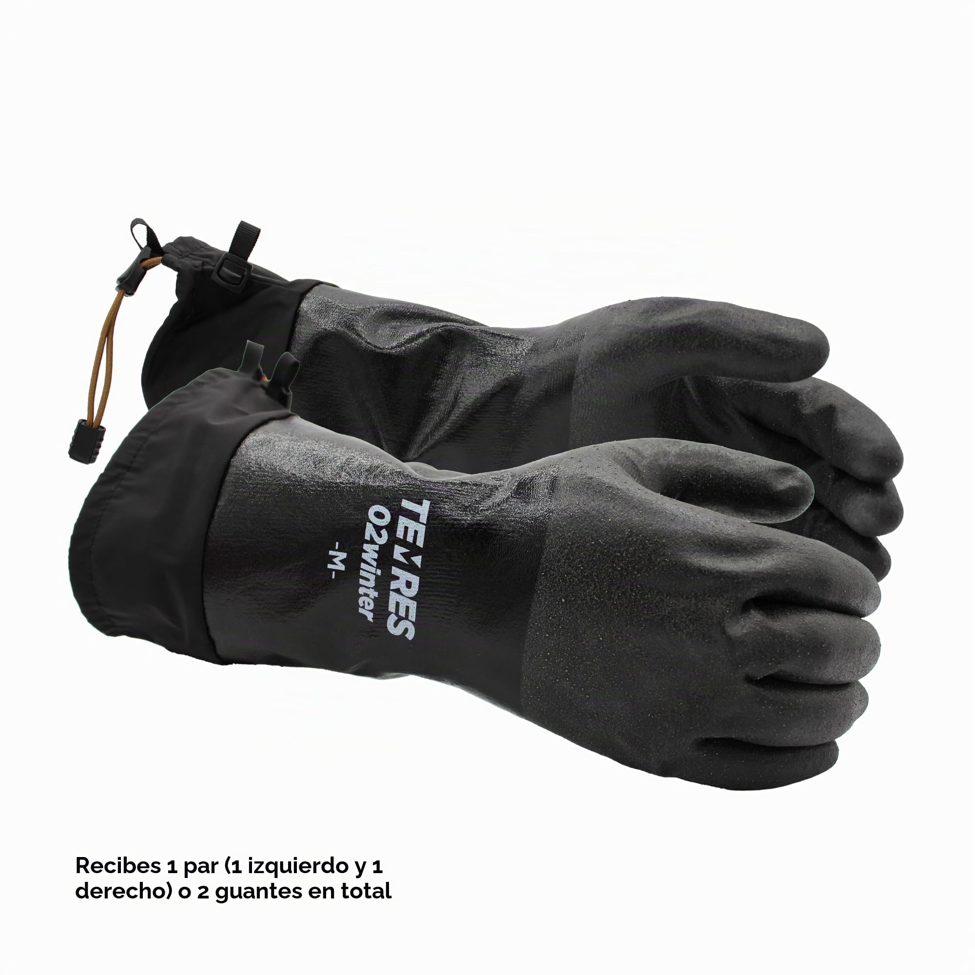 SHOWA 282-02 Gants de Travail imperméables et Respirants isolés Avec Manchette allongée, Noir, Taille M