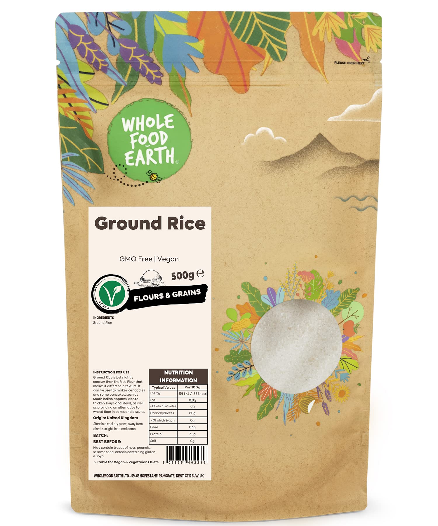 Whole Food Earth Ground Rice 500 g