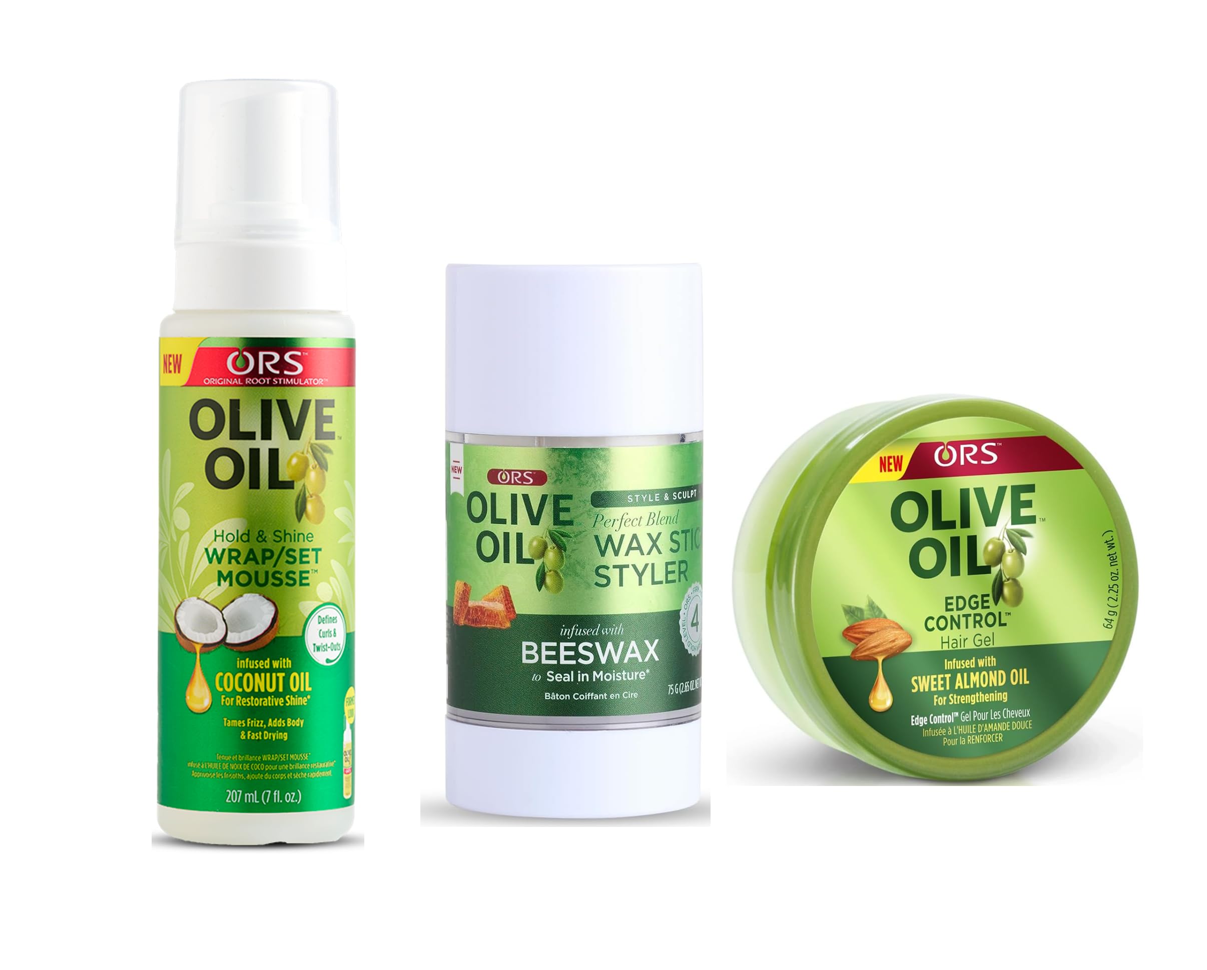 Amazon.com : ORS Olive Oil Hold & Shine Wrap Set Mousse - Style