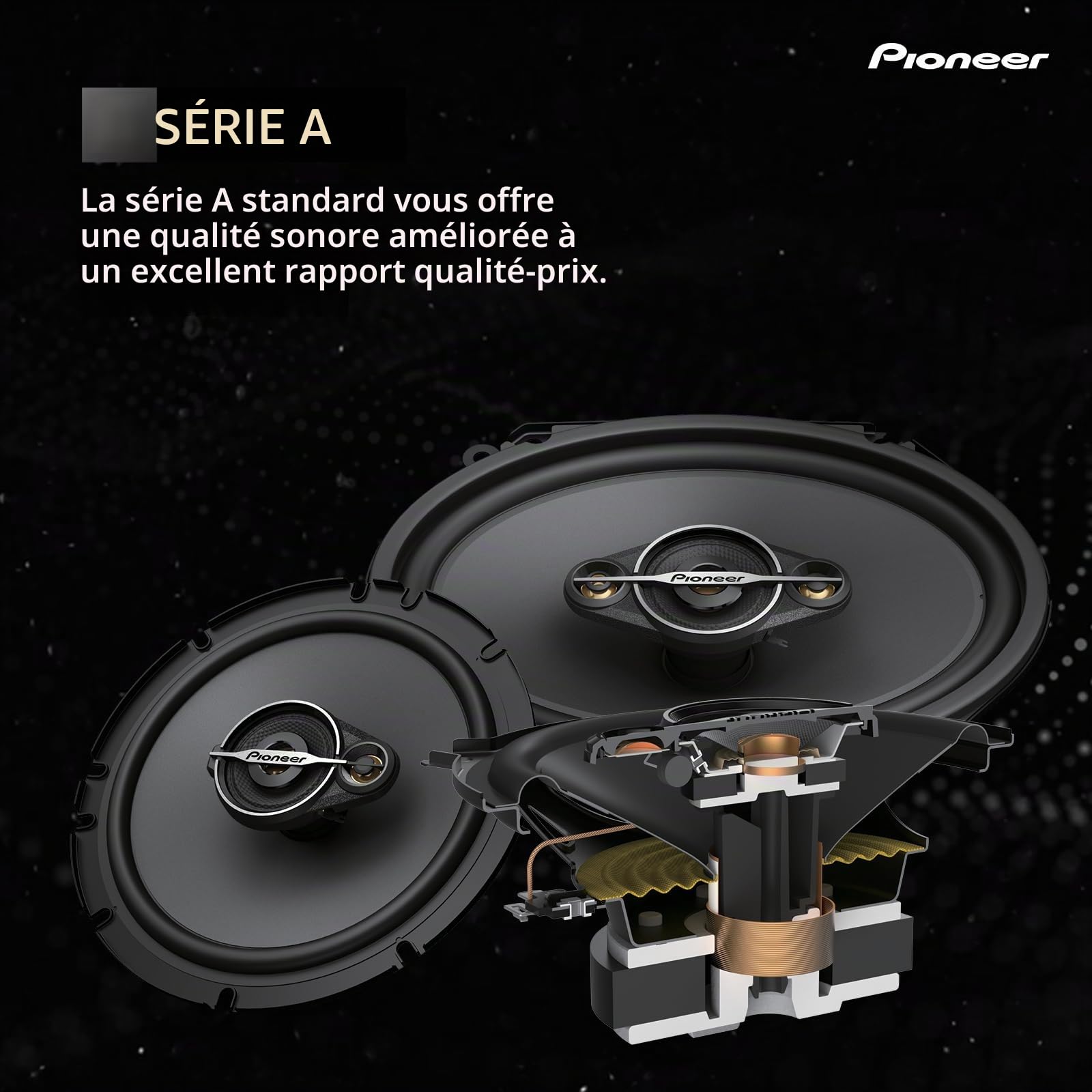PIONEER TS-A6881F Haut-parleurs Voiture coaxiaux 4 Voies elliptiques 6" x 8", Puissance 350 Watts