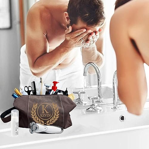 Miniatura 6 de xrlsg Neceser personalizado para hombres, kit organizador de viaje grabado con láser personalizado con nombre monogramado, regalo para marido,