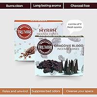 Vista 58 de TRUMIRI Incense Cones - Combo Pack of 20 Cone Incense - 10 Nag Champa + 10 Palo Santo - Insence Cones - Incense Cones Scented - Cone Incense Scents