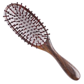 Breezelike Wooden Hair Brush with Premium Gift Box - Anti Static Handmade Big Size Chacate Preto Wood Natural Hair Detangling Brush
