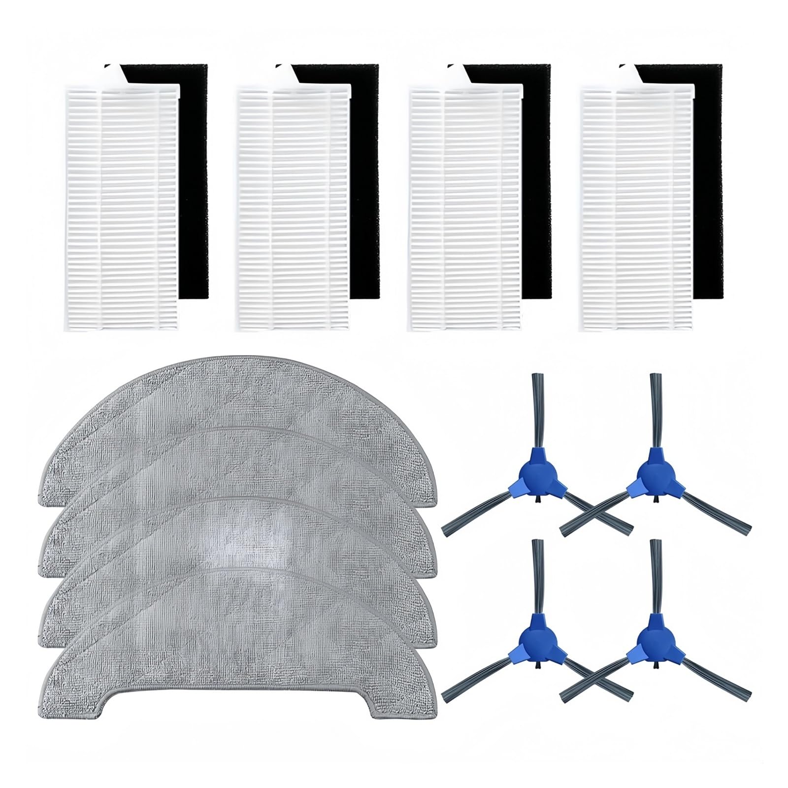 EMCFBFJ Compatible for LIECTROUX LILIN X6 Robotic Vacuum Cleaner 1 Set Filter, Mop, Side Brush Replacement Accessories(A 12pc)