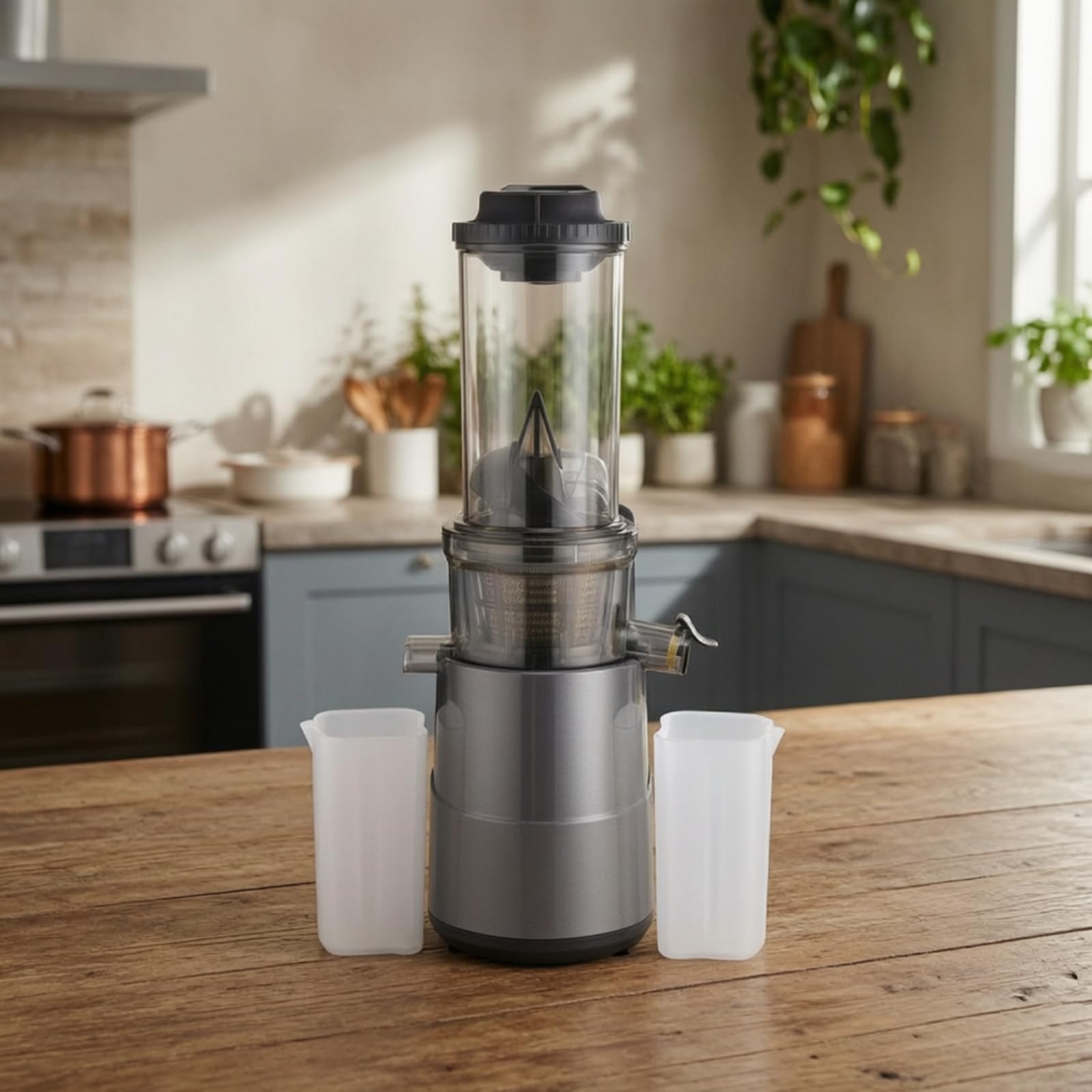 Estrattore di Succo Elettrico Estrattore Spremiagrumi Centrifuga Macchina per Succhi a Bassa Velocità con Tubo 80mm E Contenitore 1000ml per, Rosso, style to 2