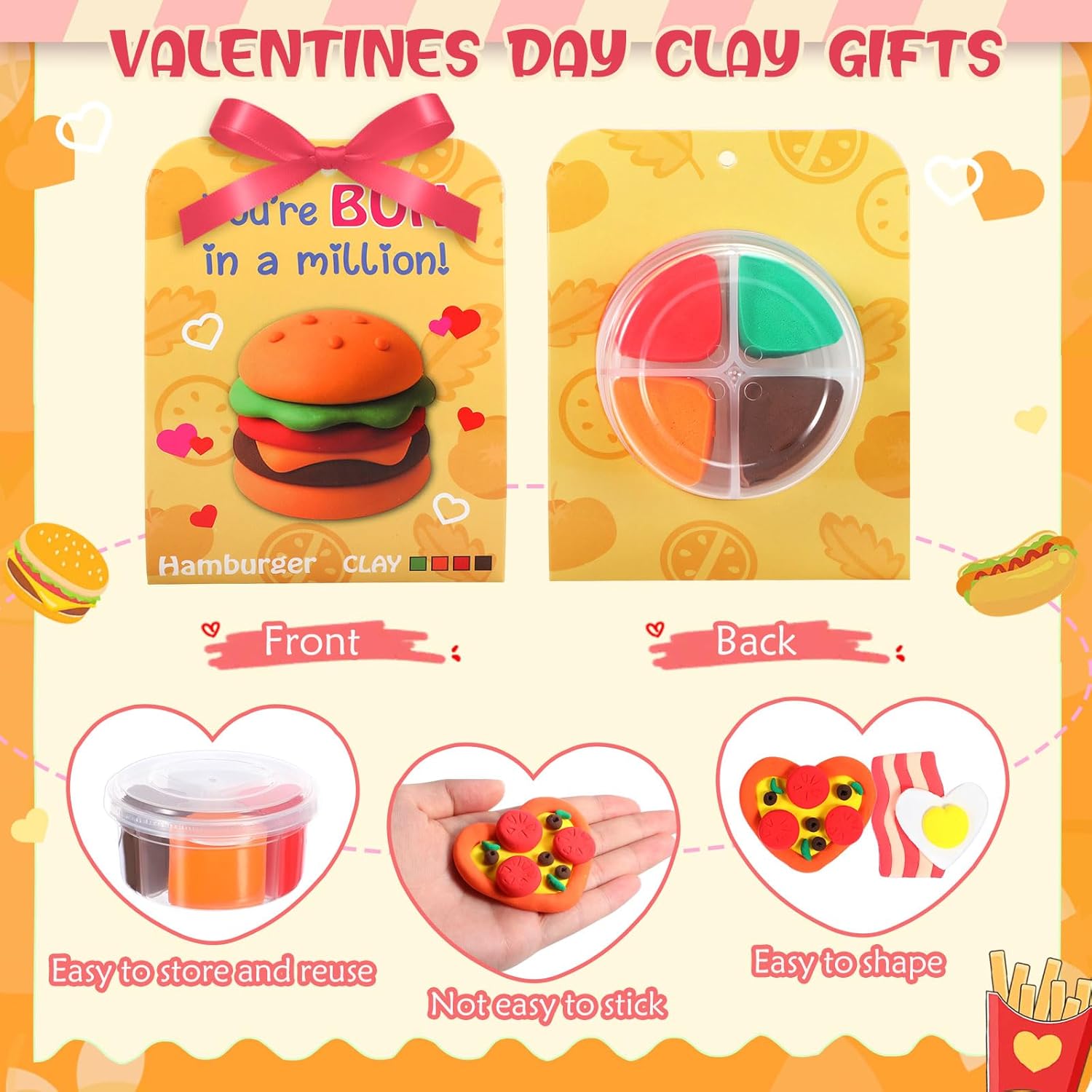 Capoda 18 Sets Food Themed Air Dry Clay Kit for Kids Fast Food Craft Kit Gifts DIY Modeling Clay Art Crafts Set for Kids Party Favors School Prizes Classroom Exchange Gift Toys Fun Activities