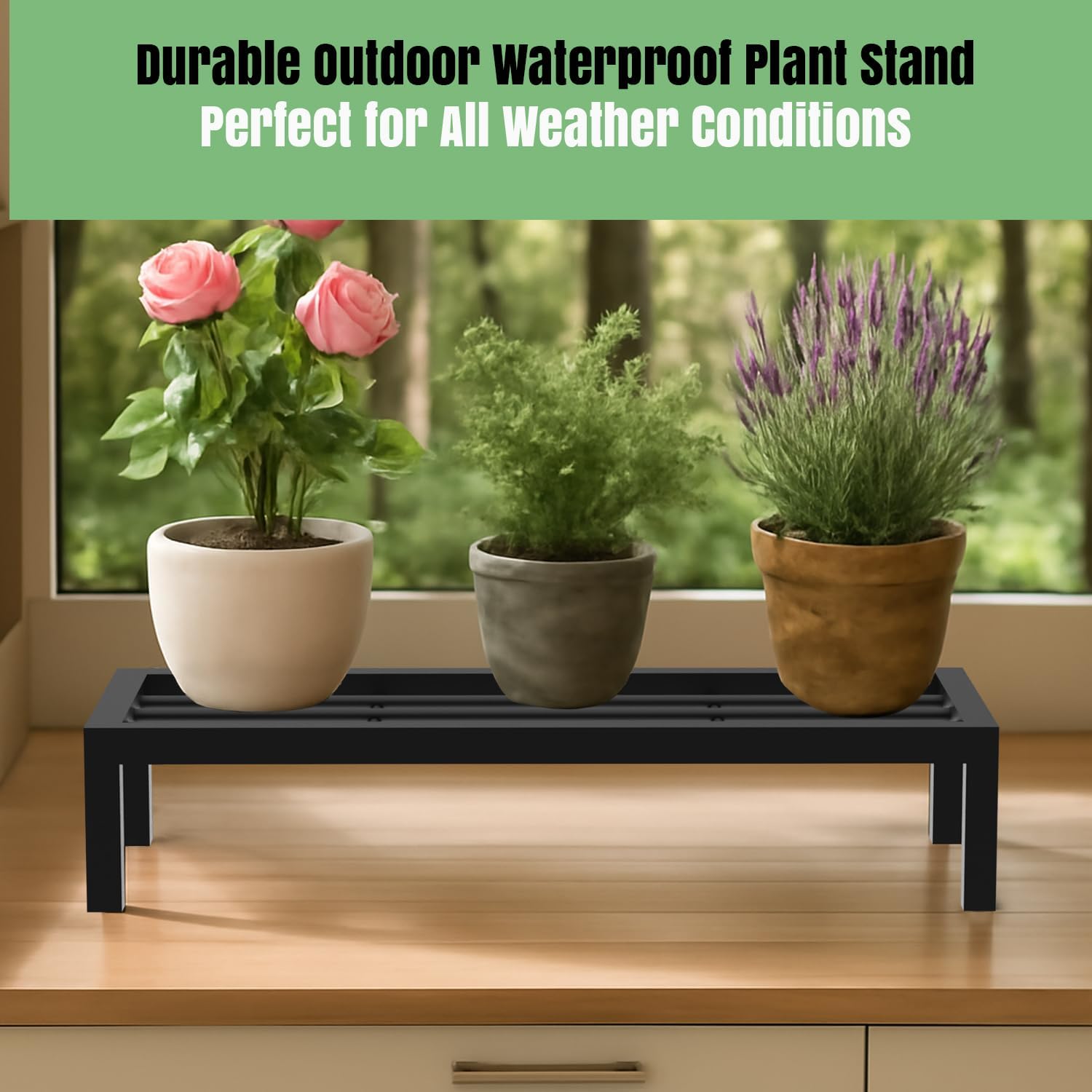 Pivalo Plant Stands - Black Metal Shelves -6