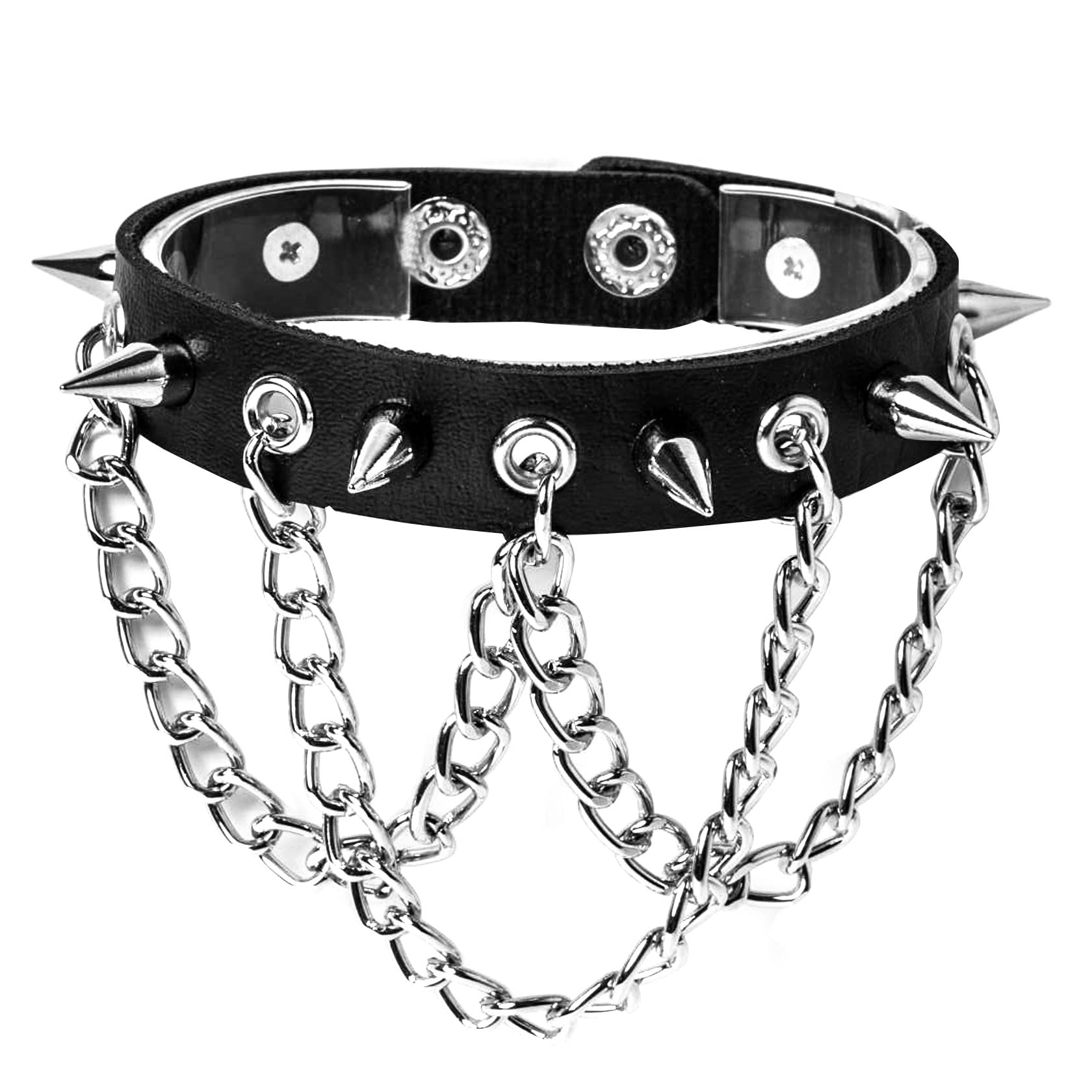 Eigso Retro Grim Cool Punk Steampunk Bracelet Men Women Gothic Heavy Metal Wristband Stylish Studded Spike Rivet Vintage Leather Adjustable