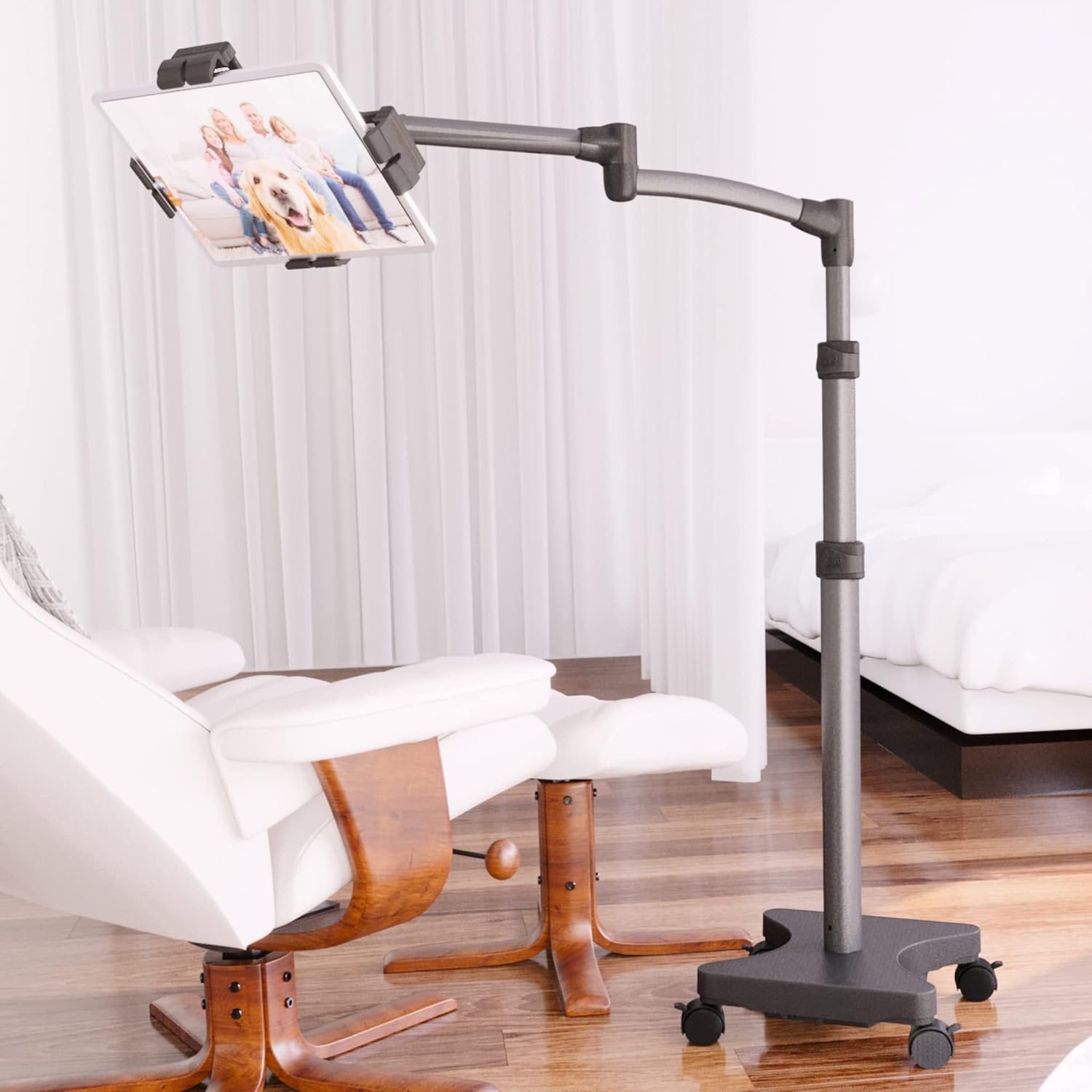 LEVO Commercial G2 Deluxe iPad Rolling Floor Stand Cart Kiosk for Hospitals & Commercial with