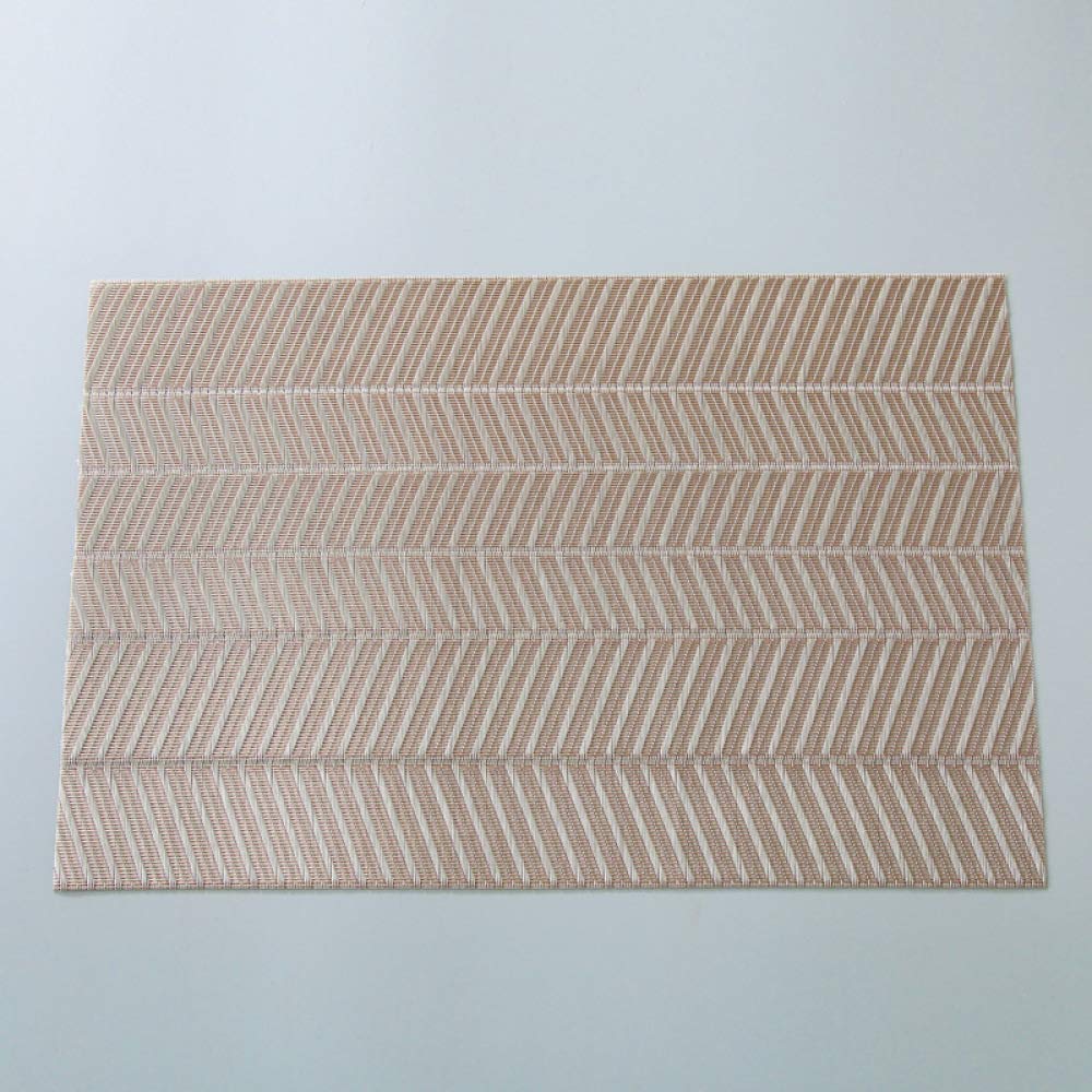 PrideSong Pvc material placemats, table mat, heat insulation, waterproof, thickening, modern minimalist style Brown 4pcs