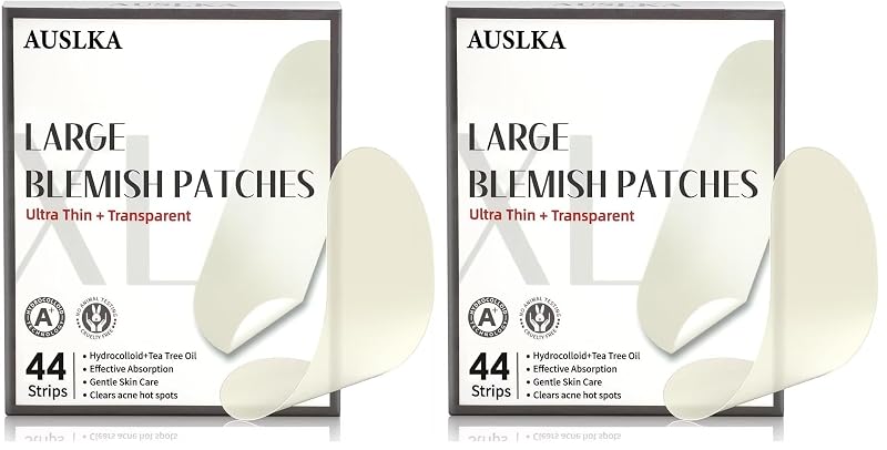 AUSLKA Adesivos hidrocoloides para áreas extensas, 44 unidades, 60 mm x 30 mm, pacote com 2