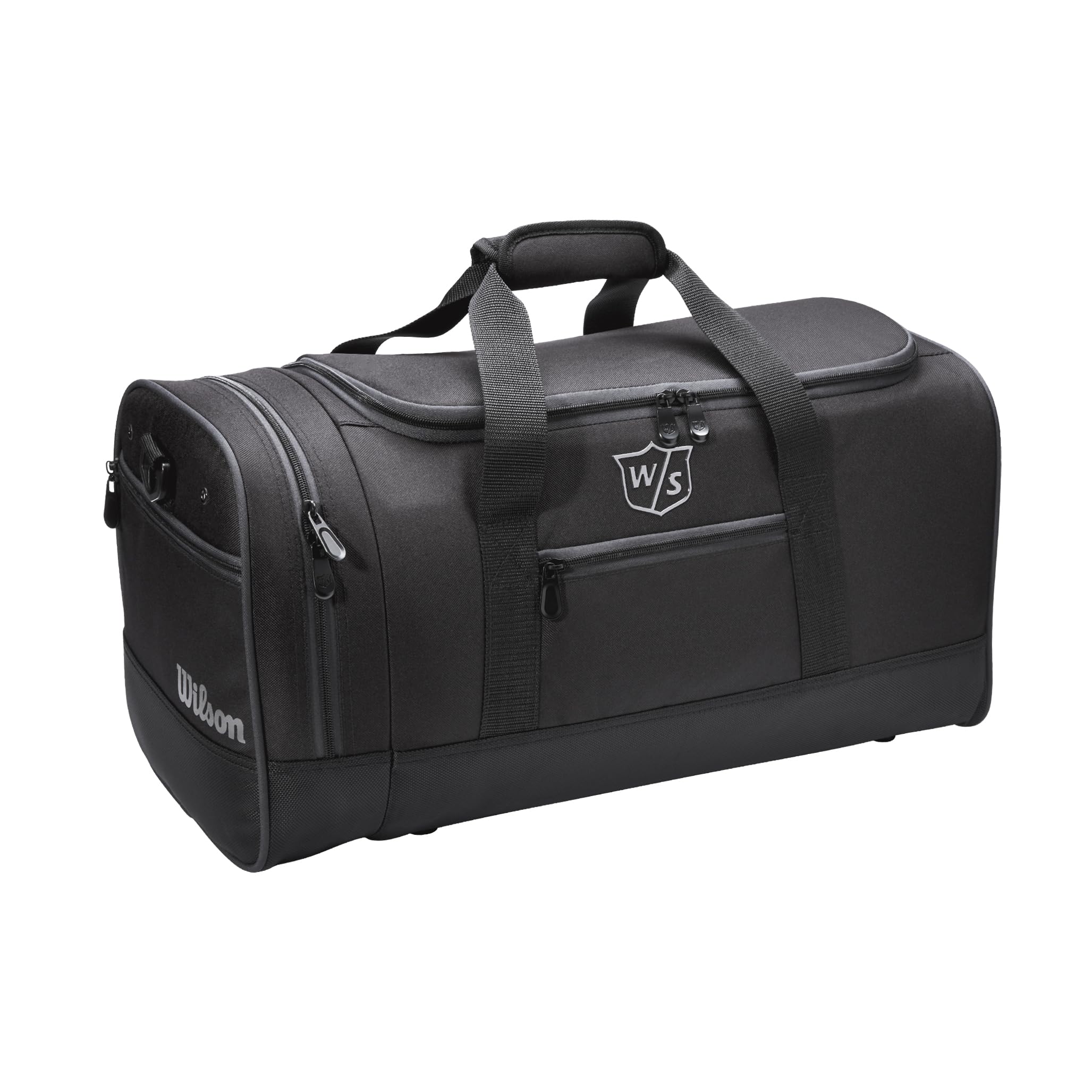 Wilson Bolsa de Deporte Duffel 4 Compartimentos para Equipo de Viaje Accesorios de Golf Hombre Mujer Negro