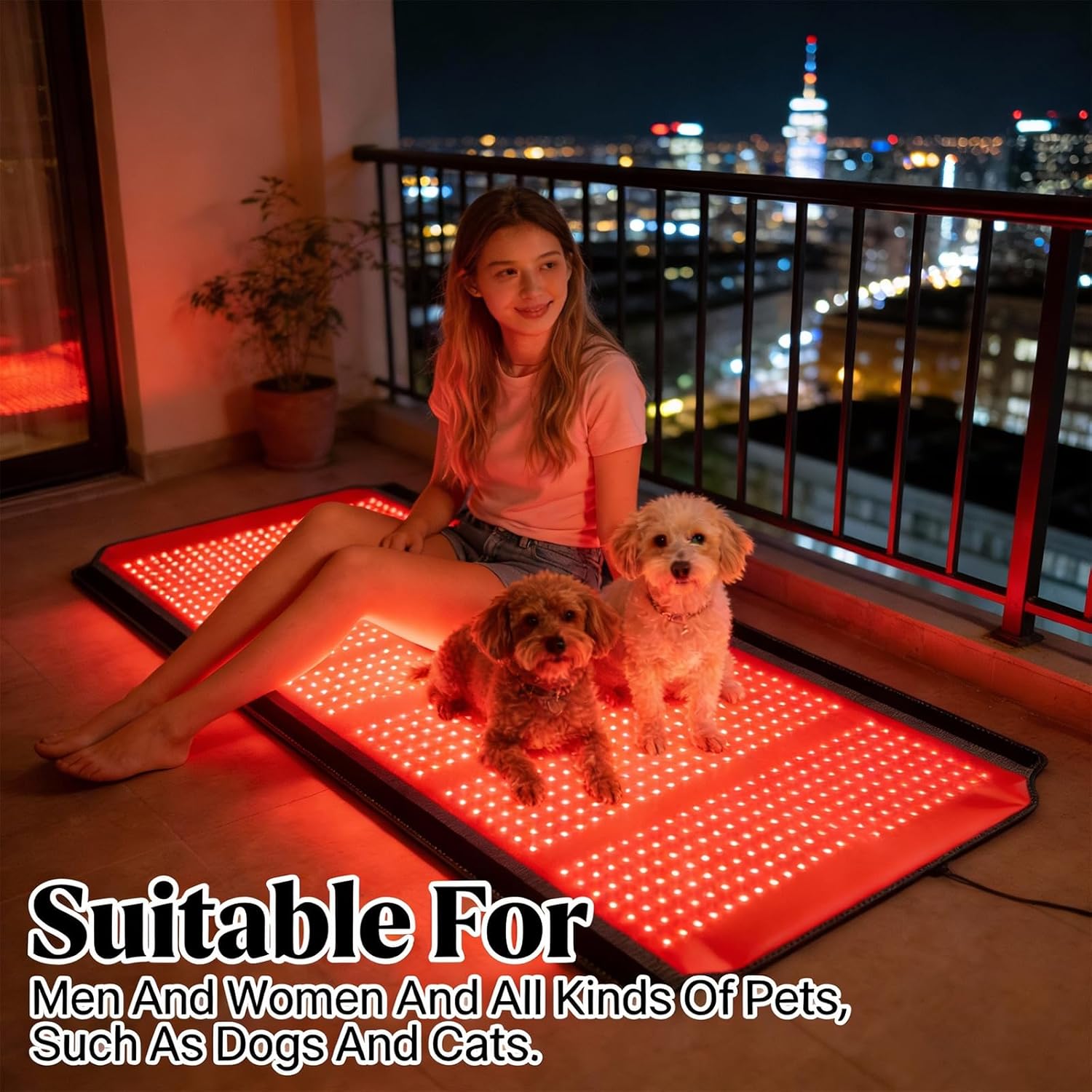 Full Body Red Light Therapy Mat, 74.8"*35.4" Whole Red Light Therapy Blanket with 3 Light Modes & 5 Working Modes, 1260 LEDs redlight with 660nm & 850nm for Men, Women, Pets - Image 2