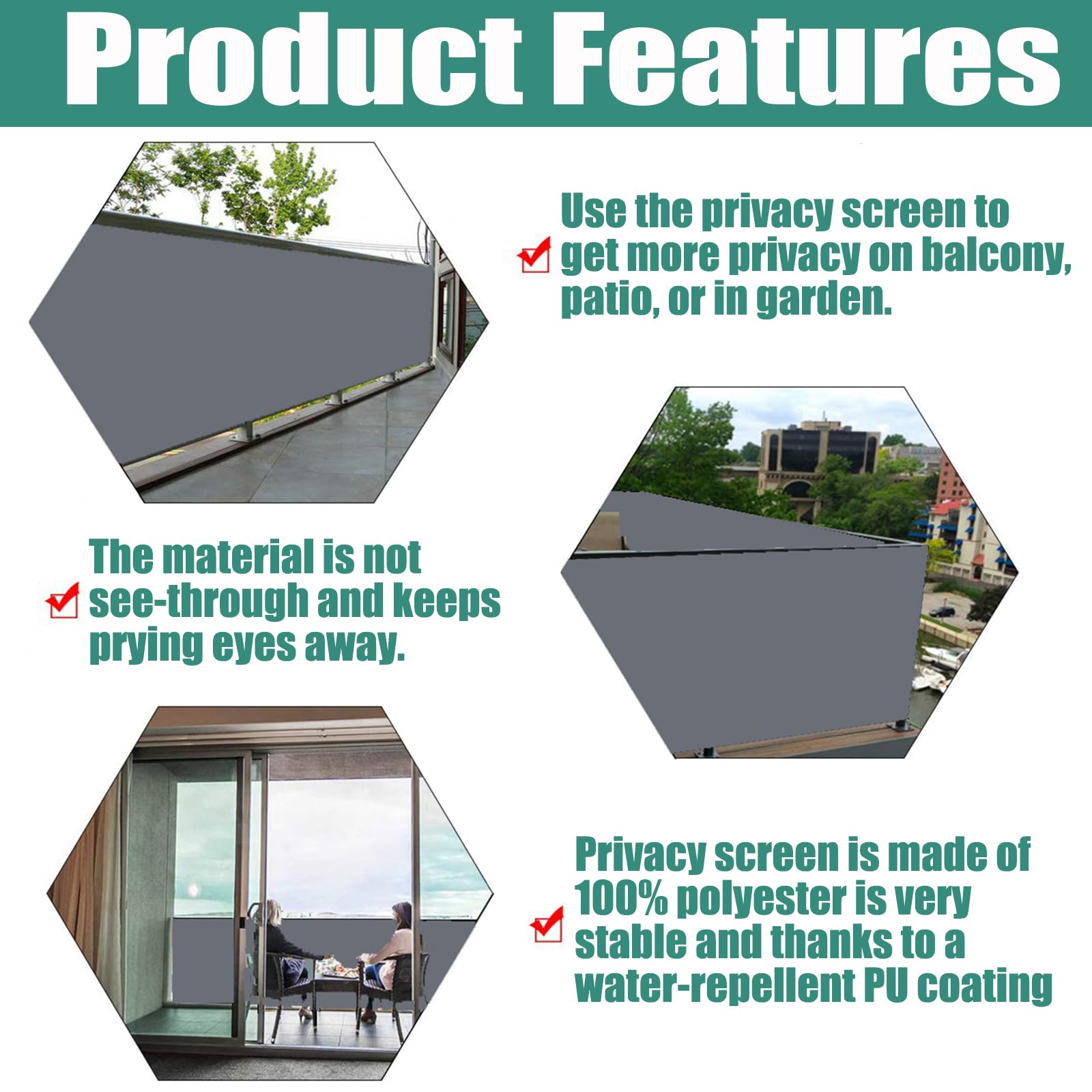 The Lingle888 Balcony Privacy Screen provides effective privacy and UV protection for your outdoor living areas.