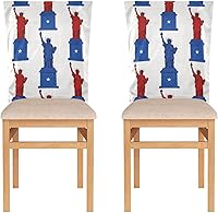 Vista 2 de 4th of July Independence Day Red and Blue Lady Liberty Decorative Chair Cover for Dining Room Chairs Soft Dining Room Chair Covers Protector