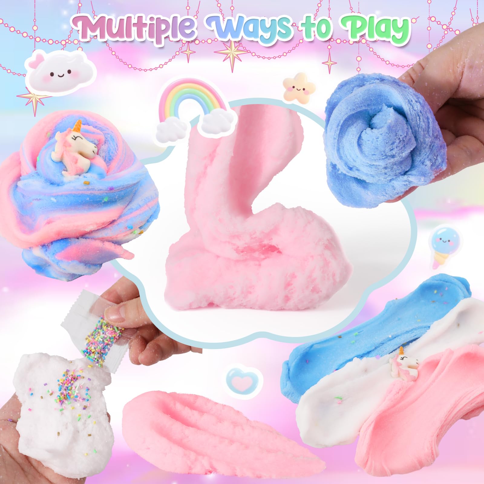 Slime Nuvola Unicorno, Kit Slime Profumato 200g Giocattoli Bambini, Accessori Carini Preppy per Ragazze e Ragazzi, Regali Compleanno Teenager 6-12 Anni, Omaggi Festa e Regali Calze 8-13 Anni