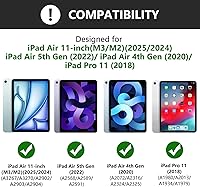 Vista 2 de KBCASE Funda para iPad Air de 11 pulgadas (M3/M2) 2025/2024 con Teclado, Funda de Teclado para iPad Air 5ª/4ª generación/para iPad Pro 11 2018