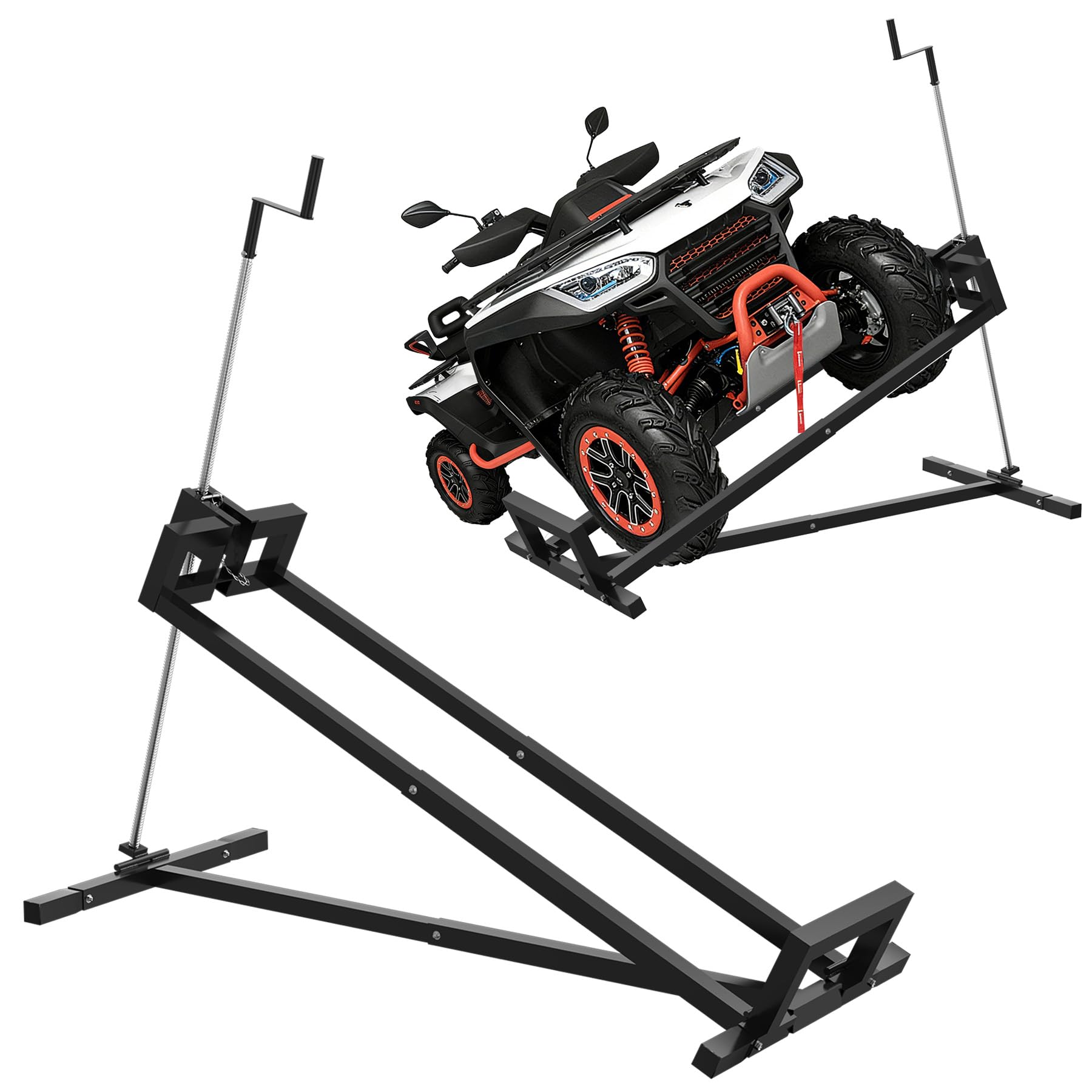 ACXIN Rasentraktorheber 400 kg, Hebebühne bis 45° Neigung, Rasenmäher Lifter Schwarz